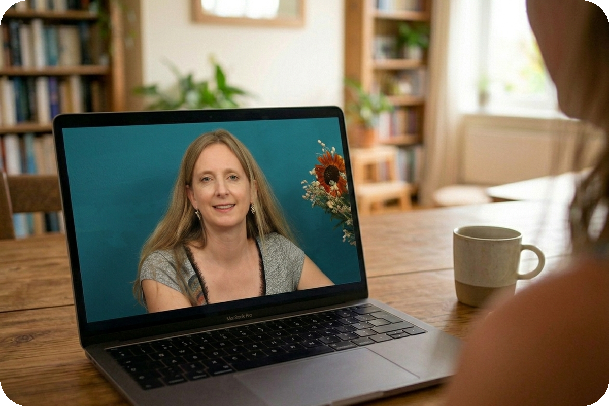 Sarah im Gespräch mit Klientin